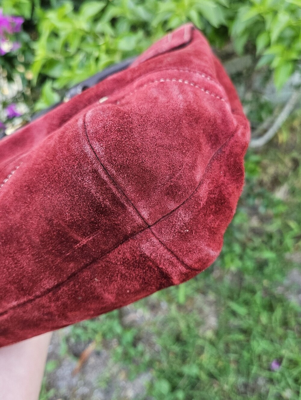 Vintage Coach Soho 9507 Burgundy Suede Shoulder Bag Hangtag Musty Smell Read - Picture 8 of 14